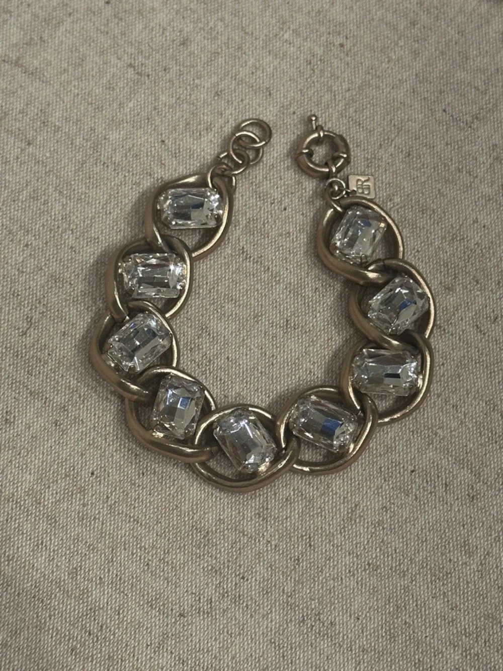 Banana Republic bracelet chunky gold rhinestone